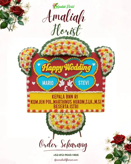 Papan Bunga Pernikahan Aik Bual